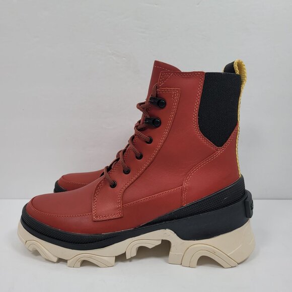 Sorel Brex Lace-Up Women's Red Black Waterproof Boots NL4305-849 US Size 7 NWT - Picture 4 of 12